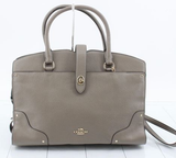 Coach Tote Bag-Grey Leather With Shoulder Strap