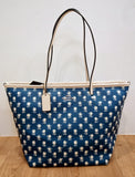 Coach Tote Bag-Blue Canvas Floral