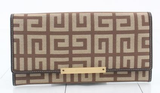 Givenchy Long Wallet-Brown Canvas/Signature Pattern