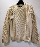 Azul Sweater-White Cable Knit/Wool