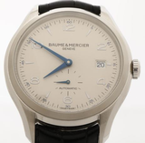 Baume & Mercier Clifton 65717 Watch-Mens/Auto/ss/White Dial/Lthr Strap/Cert