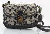 Coach Shoulder Bag Grey Canvas Signature logo
