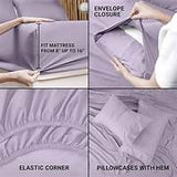 Utopia Bedding 4CT Queen Lavender Colour Bedsheet Set