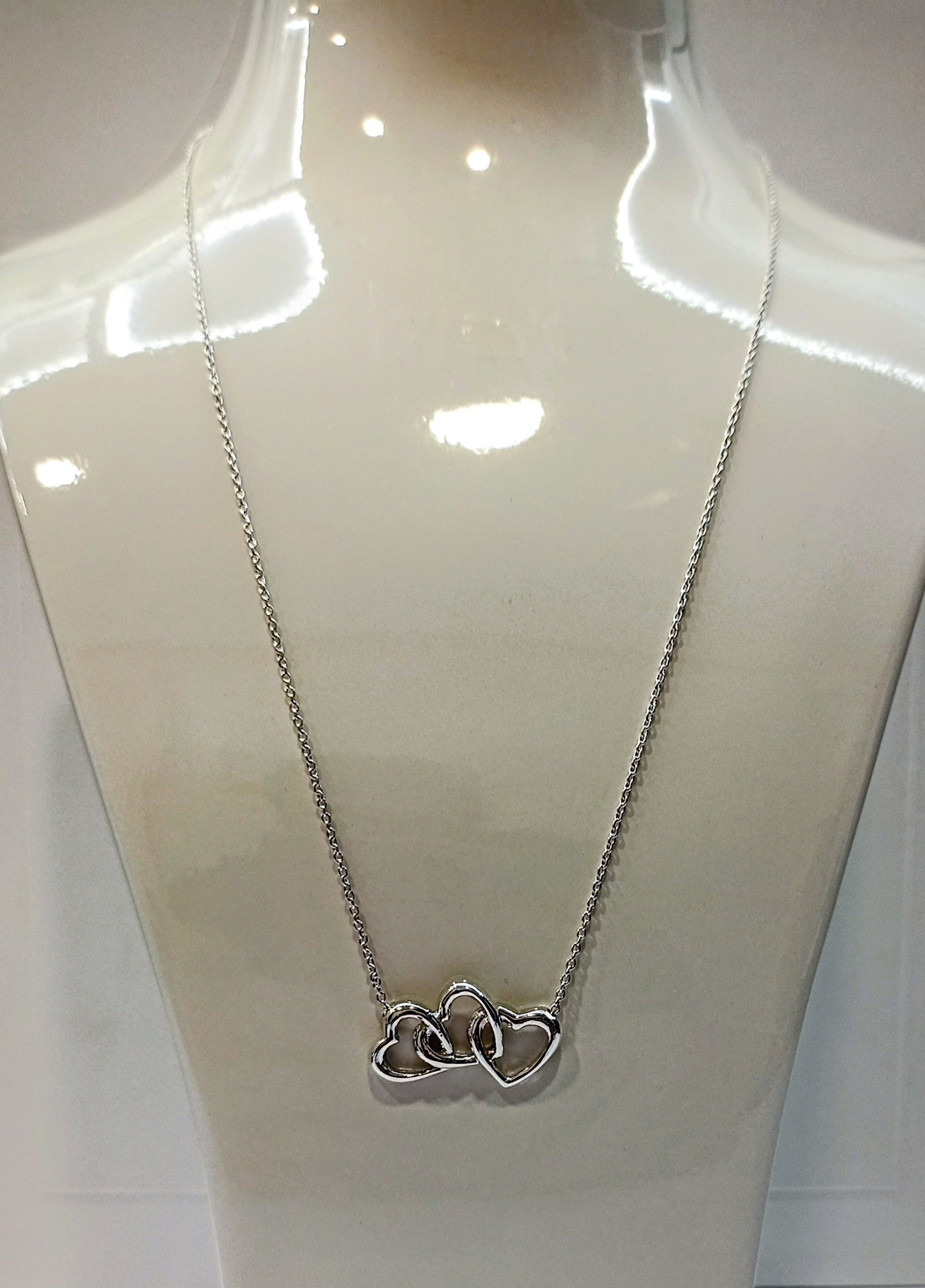Tiffany & Co. Sterling 925 Silver Triple Heart Necklace