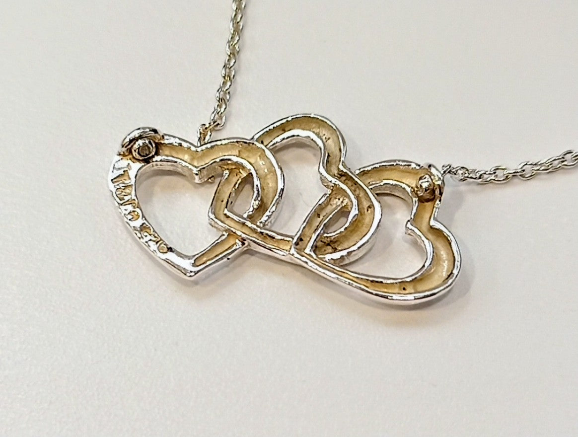 Tiffany & Co. Sterling 925 Silver Triple Heart Necklace