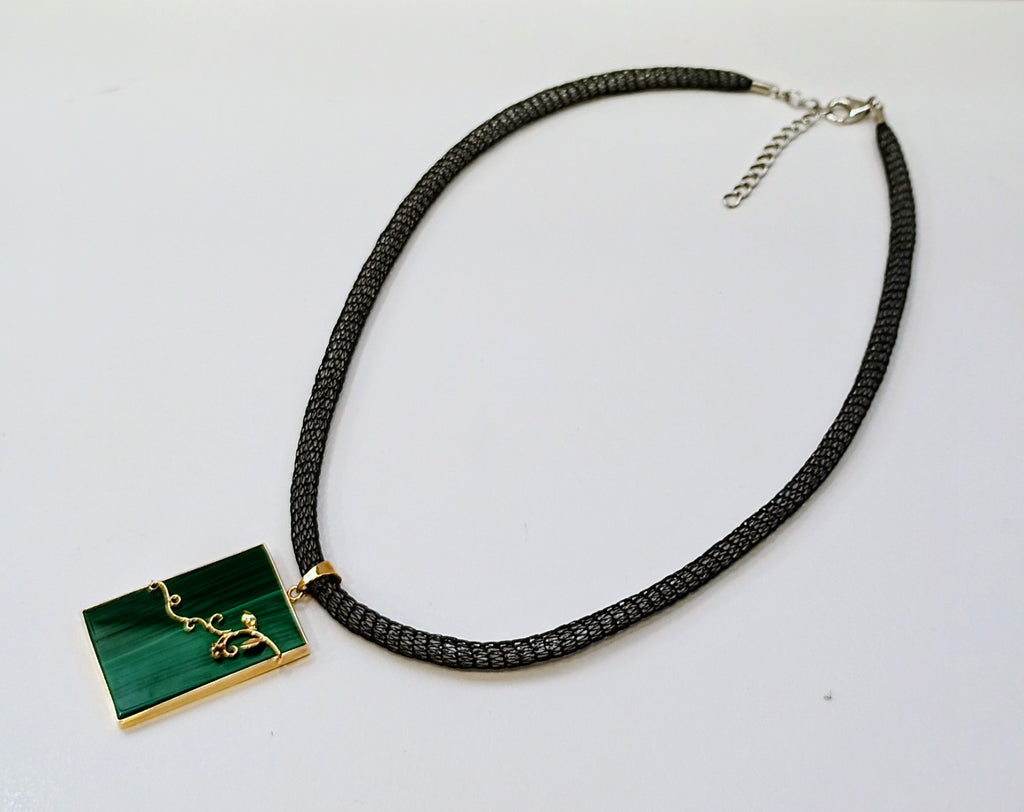 Malachite Necklaces-18kyg And Sv925