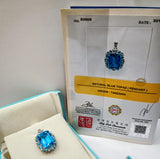 Blue Topaz Pendant With Diamond