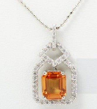 Orange sapphire Necklace 2.207cts Pt900/Pt850 Main image