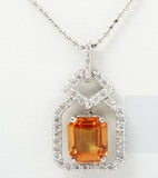 Orange sapphire Necklace 2.207cts Pt900/Pt850