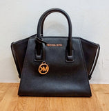 Michael Kors Small Tote Bag-Black Leather 2 Way