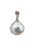 South Sea Pearl Pendants With Orange Sapphire
