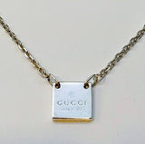 Gucci Sterling 925 Silver Square Necklace