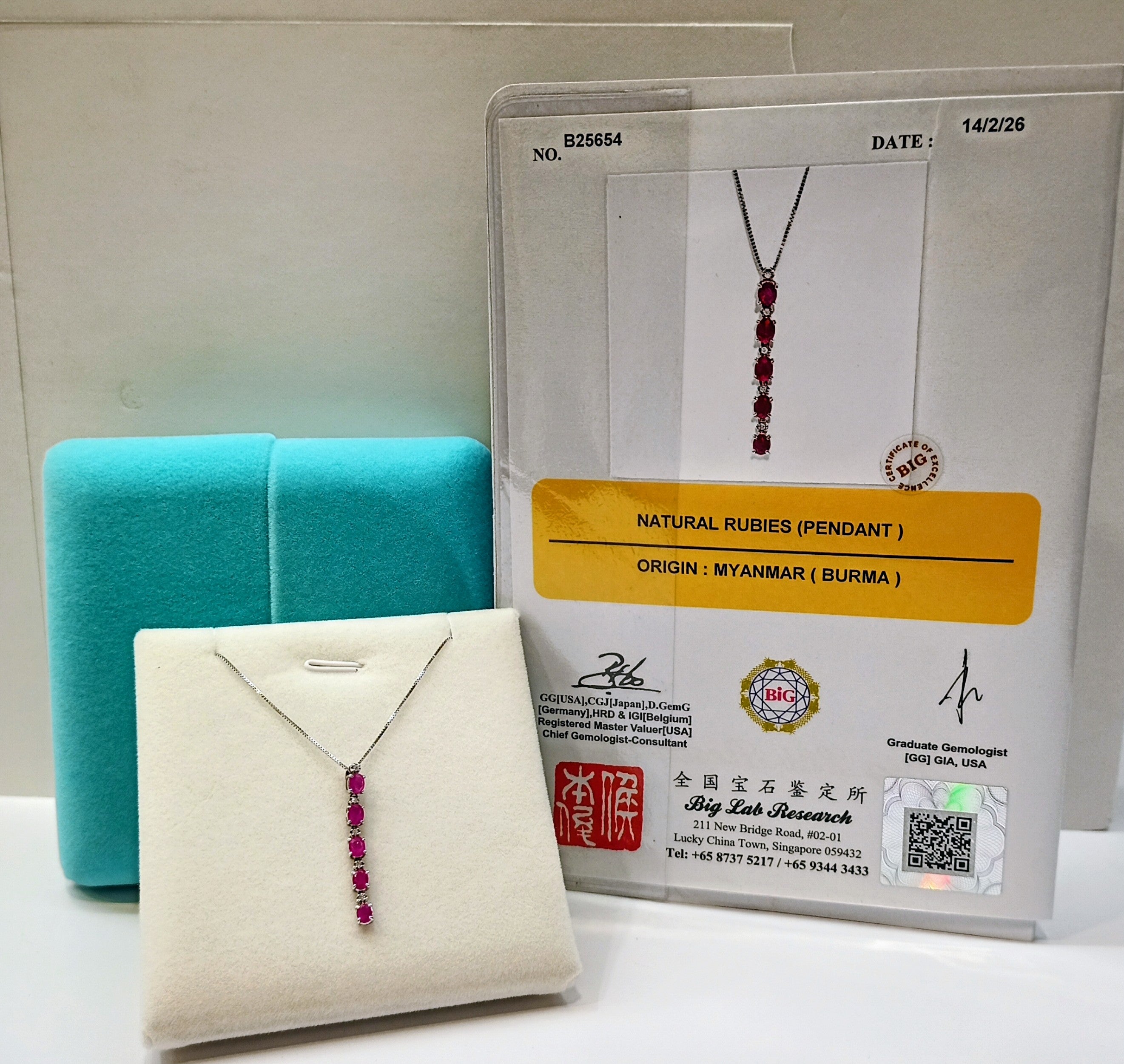 Ruby Necklace With Diamond  L-16" Secondary image