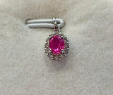 Pink Sapphire With Diamond Pendant