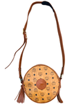 Mcm Cognac Visetos Leather Shoulder Bag