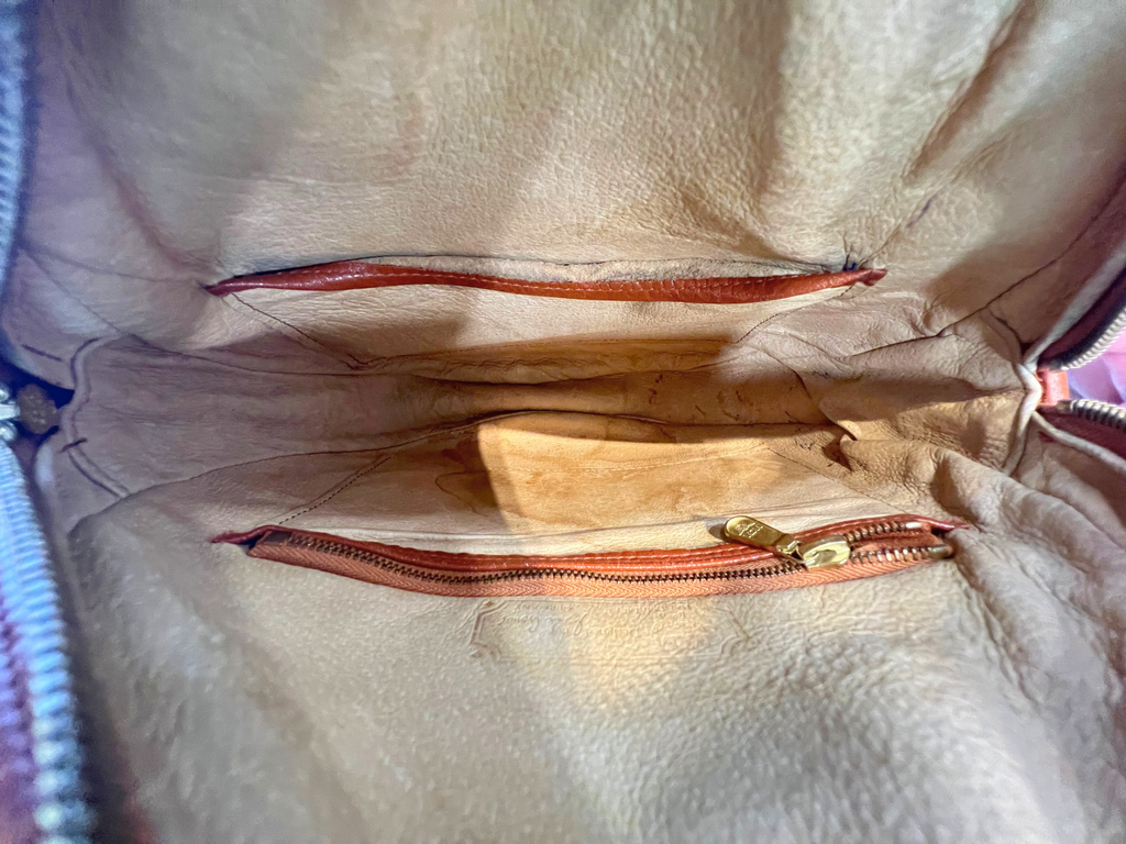 Mcm Cognac Visetos Leather Shoulder Bag