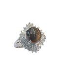 Alexandrite Cat Eye's Platinum Diamond Ring