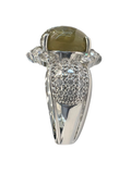 Alexandrite Cat Eye's Platinum Diamond Ring
