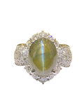 Alexandrite Cat Eye's Platinum Diamond Ring