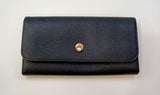 Agnes B Long Wallet-Blue Leather