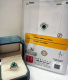 Emerald Ring With Diamond-Pt900 E1=1.48Cts appx-MD=1.53Cts appx