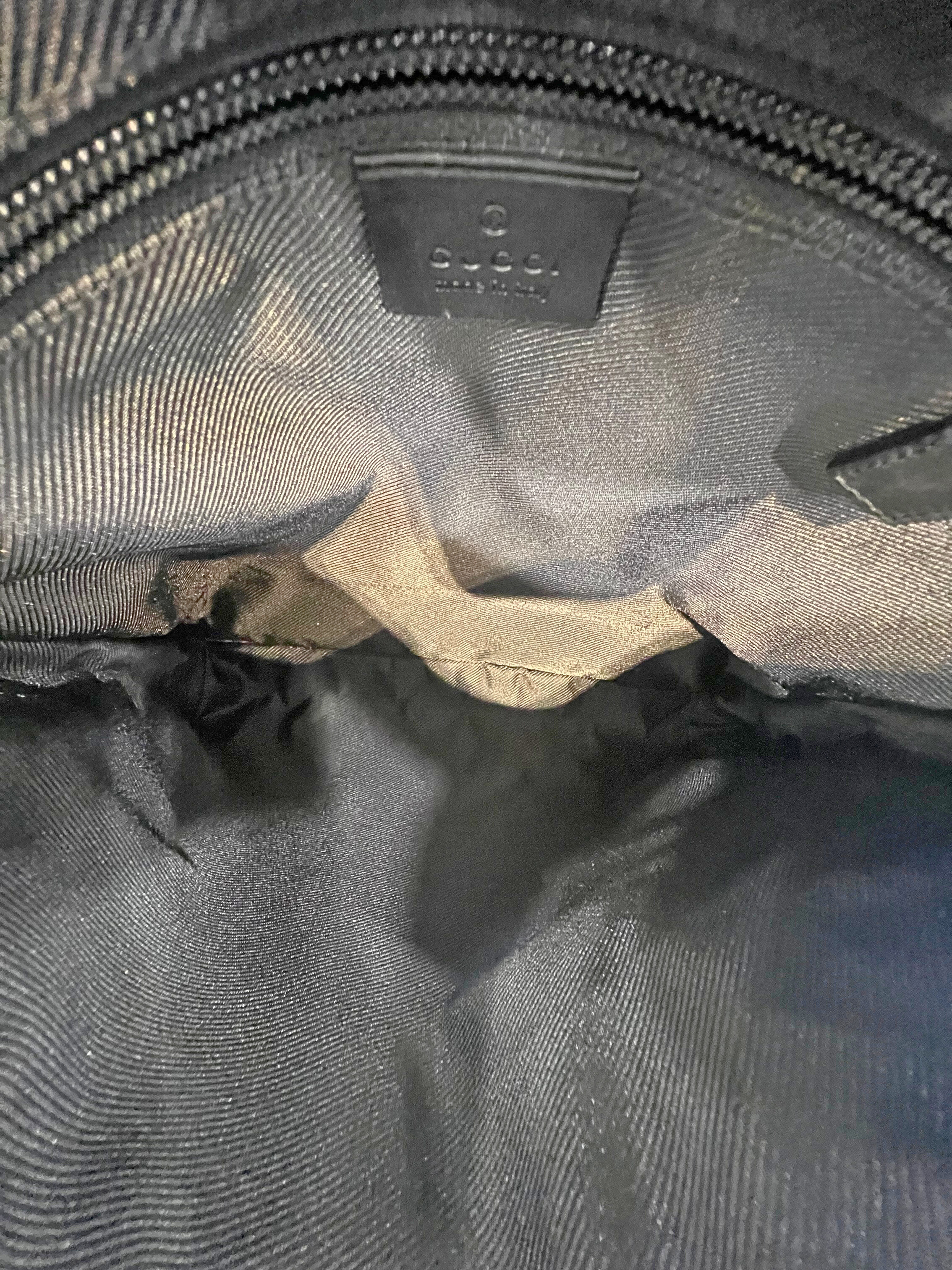 Gucci Monogram Leather Canvas Messenger Bag