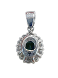 Natural Blue Tourmaline Platinum Diamond Pendant