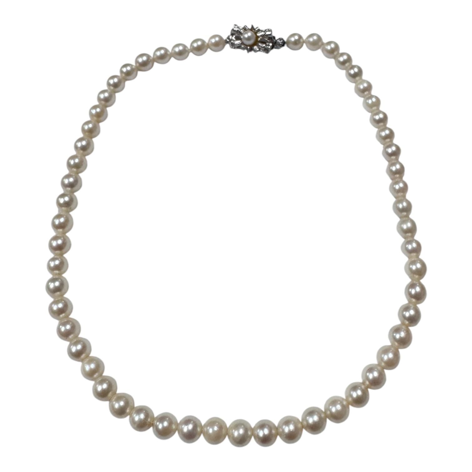 Pearl 6.0-7.0mm Necklace w/Silver Clasp ,39cm