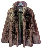 Saga Fur Coat Black / Dark Mink  Size 9