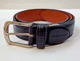 Burberry Black Brown Leather Mens Belt