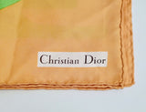 Christian Dior-Scarf Silk Green and Orange