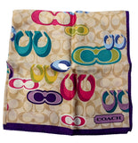 Coach-Scarf Silk  Purple and Colourful