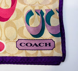 Coach-Scarf Silk  Purple and Colourful