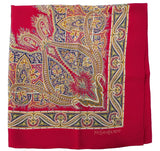 Yves Saint Laurent-Scarf Silk Red Pattern
