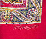 Yves Saint Laurent-Scarf Silk Red Pattern