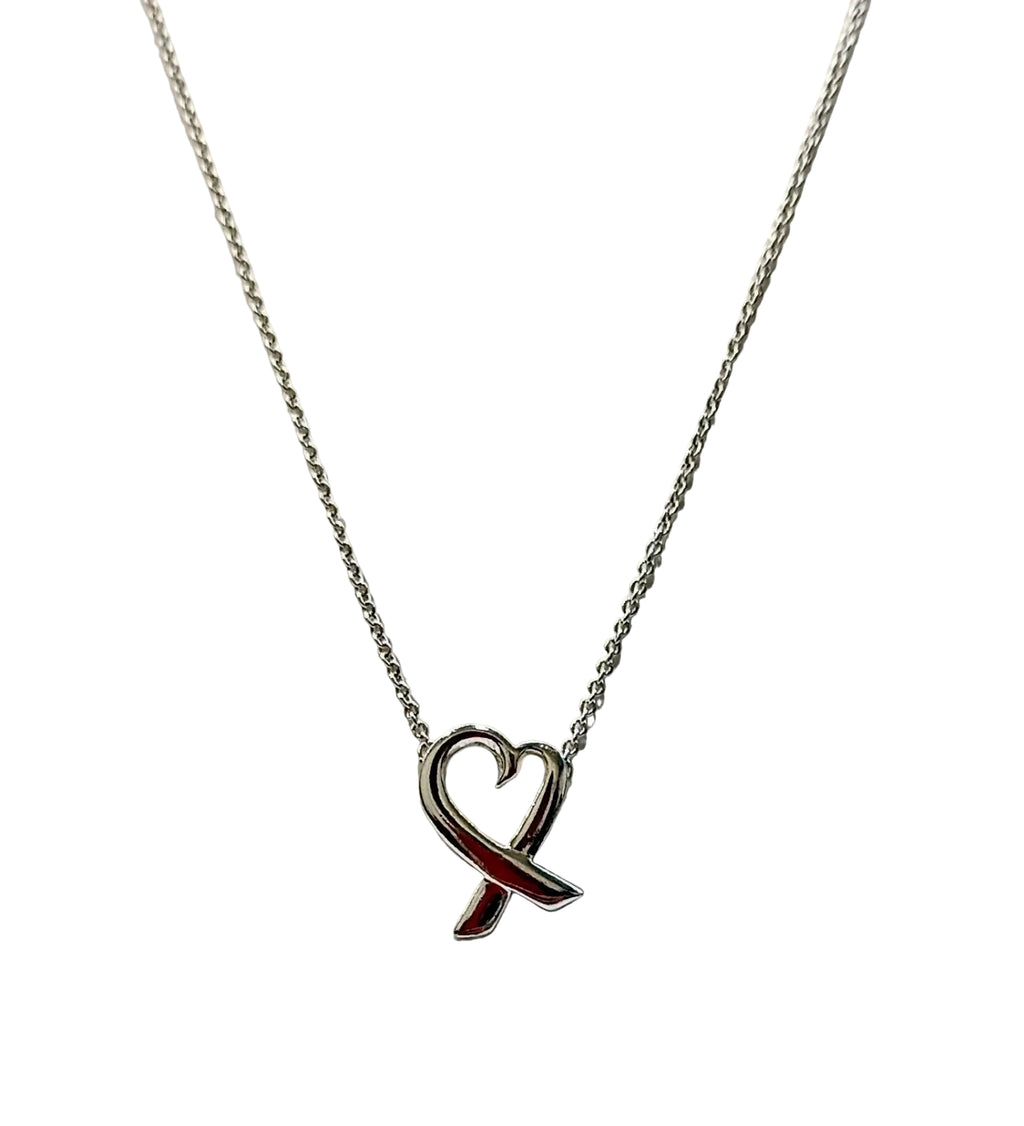 Tiffany & Co. Sterling 925 Silver Loving Heart Necklace
