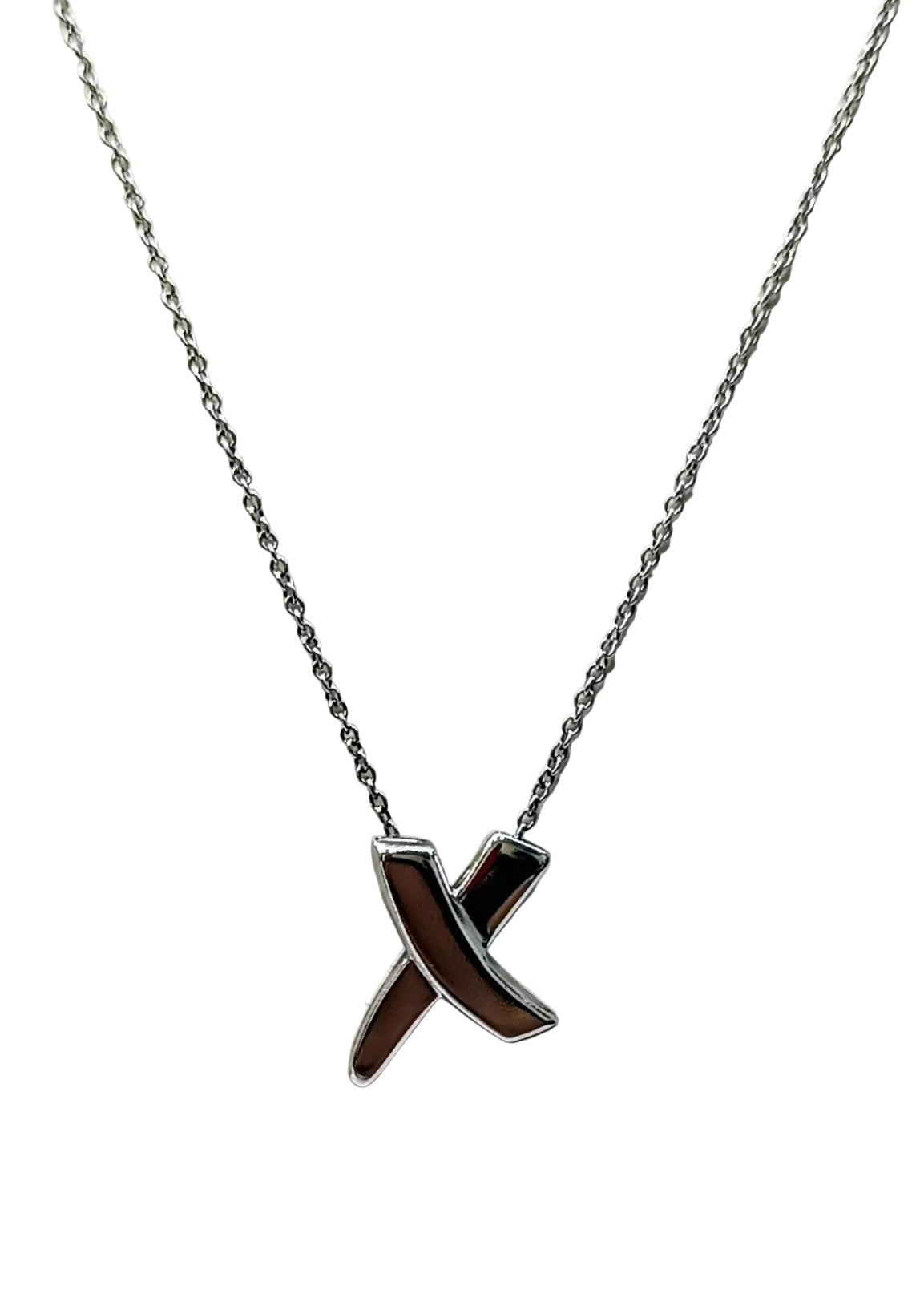 Tiffany & Co. Sterling 925 Silver Paloma Picasso 'X' Kiss Necklace Main image