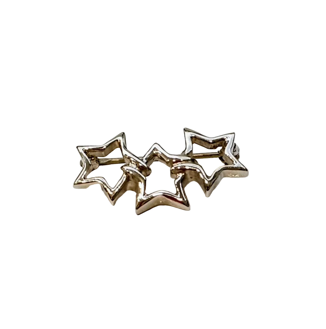 Tiffany & Co. Sterling 925 Silver Three Star With Pin Brooch