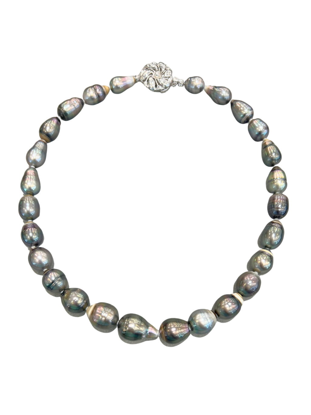 Natural Black Baroque Pearl Necklace