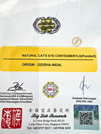Natural Chrysoberyl Cat Eye's Diamond Pendant