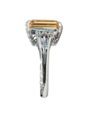 Natural Imperial Topaz Platinum Diamond Ring