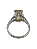 Natural Imperial Topaz Platinum Diamond Ring