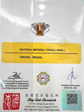 Natural Imperial Topaz Platinum Diamond Ring