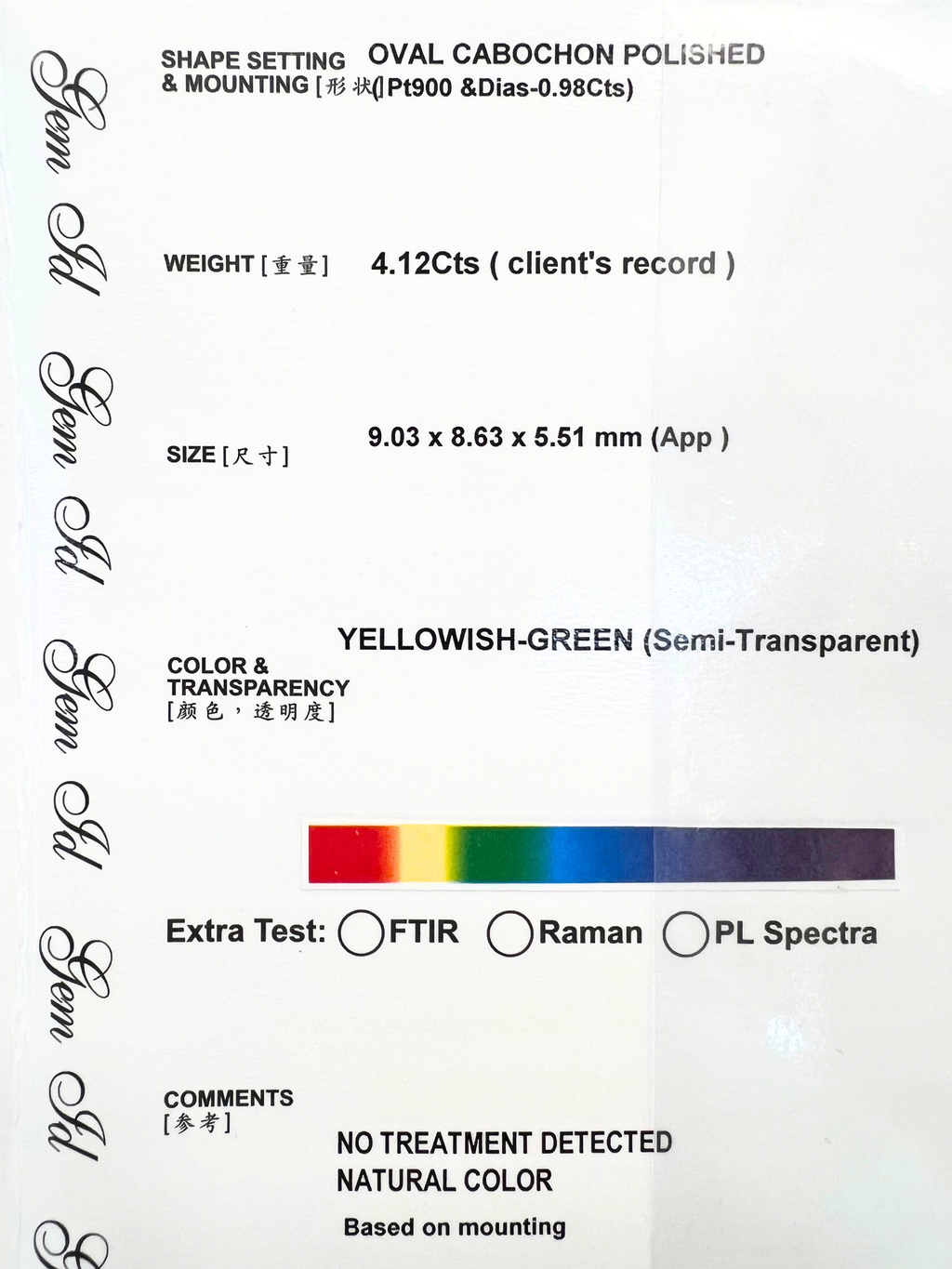 Natural Chrysoberyl Cat Eye's Diamond Ring