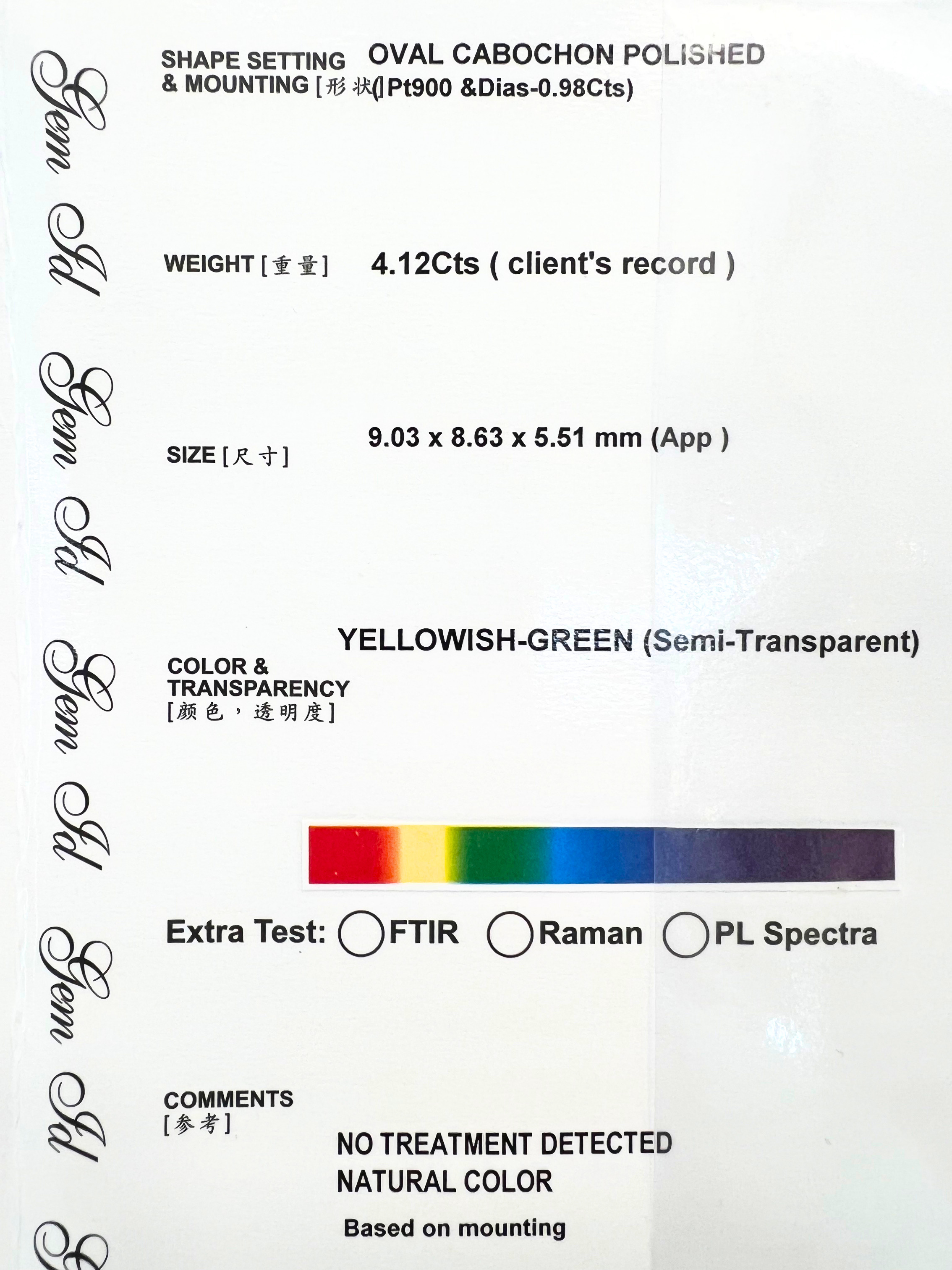 Natural Chrysoberyl Cat Eye's Diamond Ring