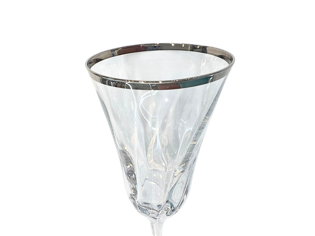 La Reine Venizia Platinum Champagne Glass Set Of 6