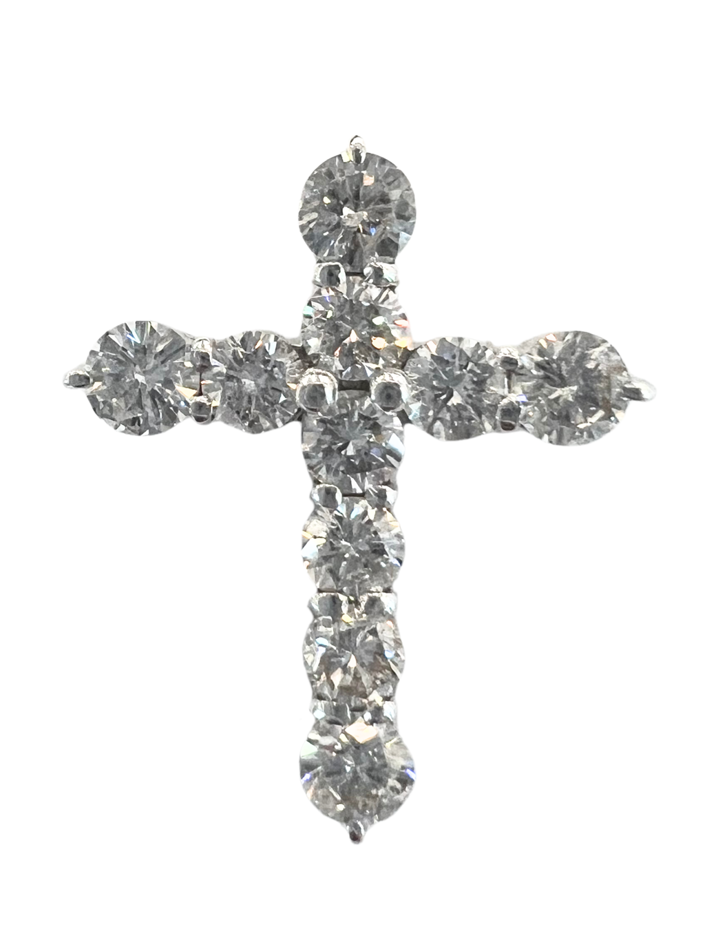 Cross White Gold Diamond Pendant