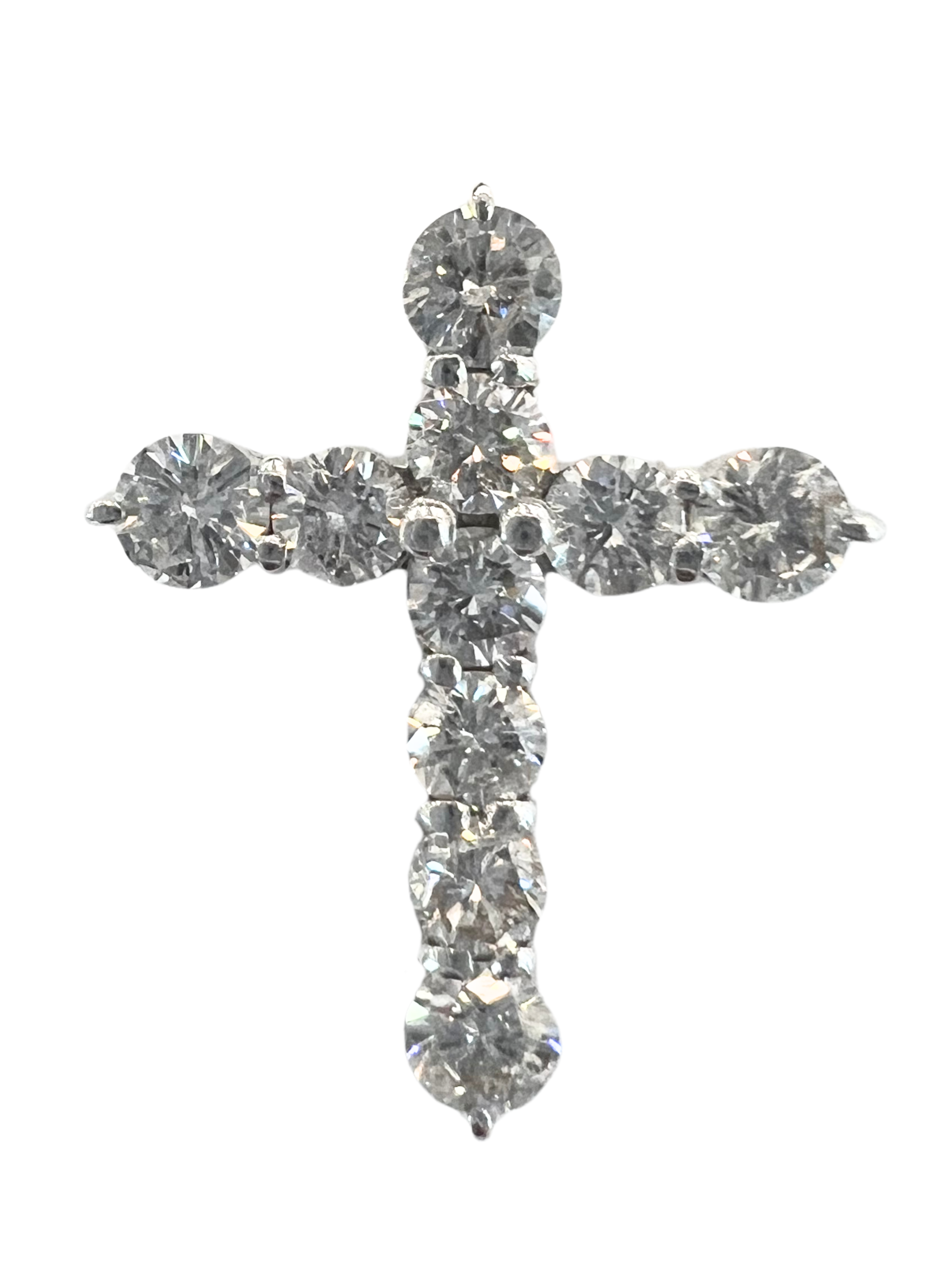 Cross White Gold Diamond Pendant