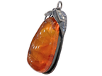 Natural Amber Silver Pendant
