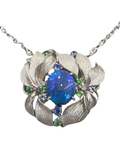 Black Opal Platinum Diamond Necklace